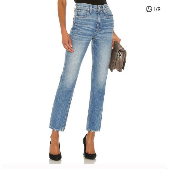 SLVRLAKE Virginia Slim Cropped High Rise Jeans In Sweet Things - Picture 1 of 11